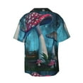 thumbnail image 2 of Wukai Fantasy Mushrooms Men's Casual Short-Sleeve Button Down Shirt - Lightweight Summer Dress Shirt for Daily Wear-Large, 2 of 7