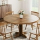 thumbnail image 1 of Yeshouse Mesa de comedor redonda de 47inch para 4 personas, estilo rústico, tapa de madera y base estable, gris, 1 of 7
