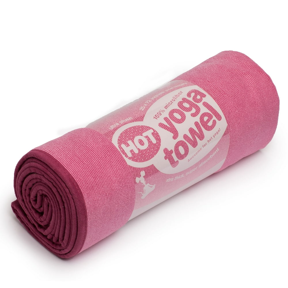 YogaRat Hot Yoga Towels 3 mat sizes and hand size (Mat Size Pink/Cherry, Hot Yoga Towel 25