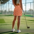 thumbnail image 4 of KEIAHUAN Orange Polka Dots Tennis Skirt for Women Casual High Waisted Golf Skort with Pockets Breathable Smooth Skirts for Golf Athletic Skirt with Shorts Pocket, 4 of 7