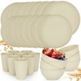 thumbnail image 1 of PHANCIR Juego de Vajilla de Paja de Trigo de 32 Pzas, Platos y Tazones de Cocina Reutilizables, Color Beige, 16 Platos, 8 Tazones, 8 Tazas, 1 of 8