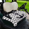 thumbnail image 2 of Golf Cart Seat Covers for 2 Seater, Grey Zigzag Soft Microfiber Cart Seat Towel Blanket, Coastal Nautical Anchor Stripes Absorbent Breathable Non Slip Bench Seats Protector for Golf Course 51"x31", 2 of 9