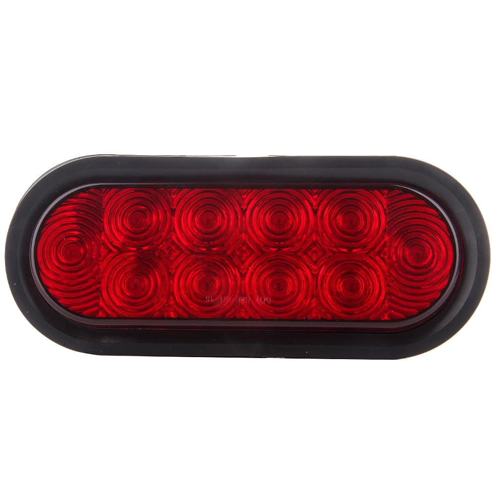 CCIYU Car Marker Light 1 Pack Red LED Oval Rubber Mount SeaLED 10 LED