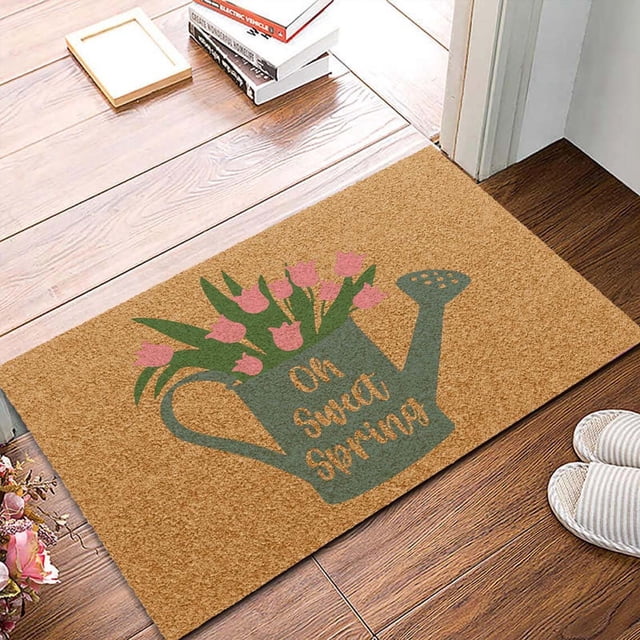 Spring Door Mats Fall Welcome Mats Truck Spring Decor Farmhouse Spring Doormats Crystal Velvet Overlay,spring Decorations Rugs For Front Door Indoor Outdoor