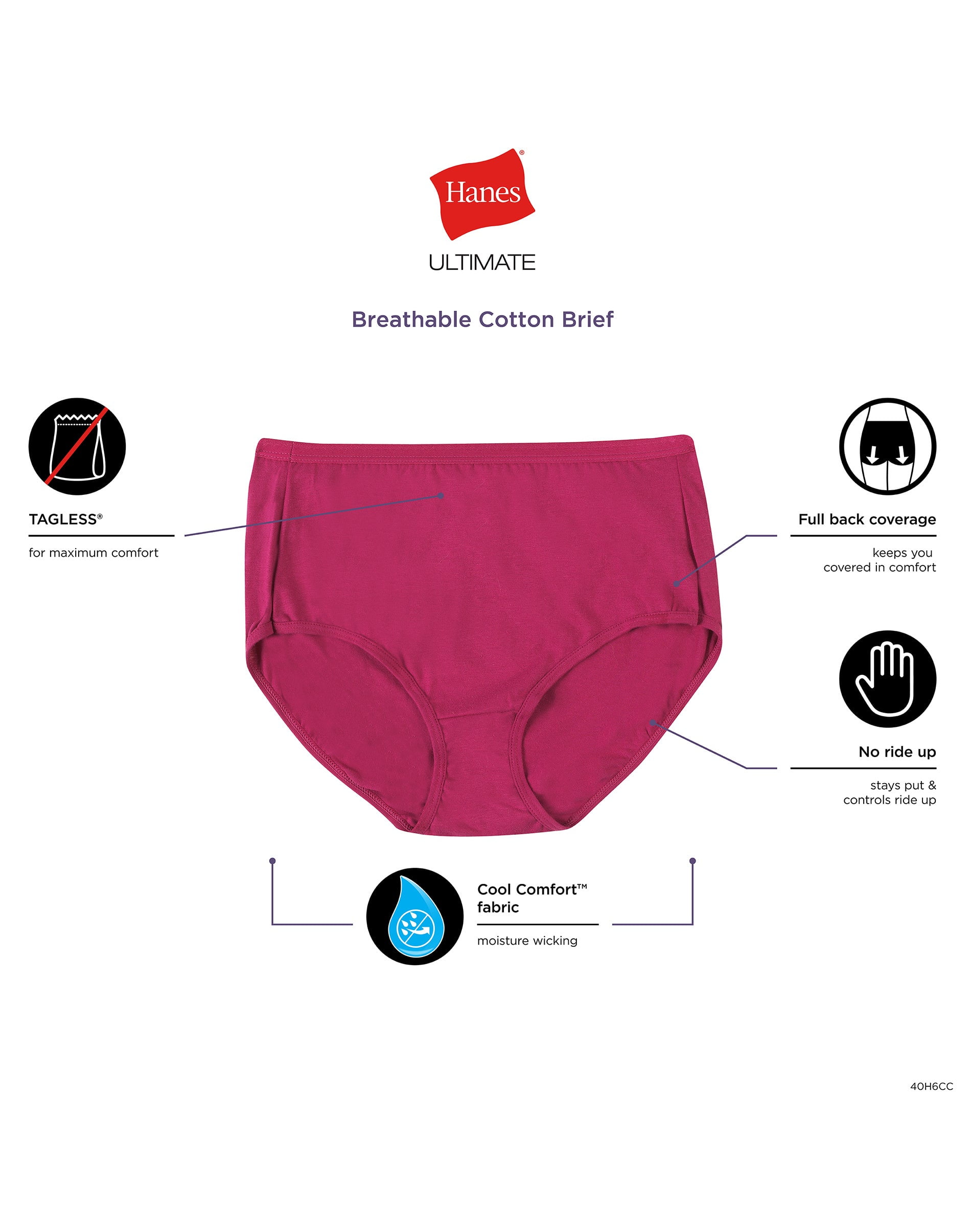 Hanes Ultimate Women's Breathable Brief Underwear, 6-Pack Soft Taupe/White/Nude/Light Buff/Nude Heather/Sugar Flower Sweet Dot 10