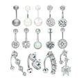 thumbnail image 2 of Belly Button Rings, 14 Gauge Stainless Steel Dangle Barbells Piercing, 2 of 8