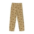 thumbnail image 4 of Kdxio Brown Flowers Print Men's Sleep Pajama Pant Lounge Pants with Pockets, 4 of 8