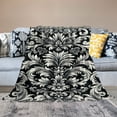 thumbnail image 2 of Orinice Damask Pattern Warm Lightweight Blanket Soft Fleece Throw Blanket for All Seasons - Ideal for Living Rooms, Sofas, and Office Decor - Cow Gifts Blanket with Multiple Sizes Available 50x60in, 2 of 6