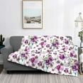 thumbnail image 2 of Fotbe Violets Flowers Manta de Franela con Estampado, Manta Ultrasuave para Cama, Sofá, Auto, Hipoalergénica y Antibolitas-60"x50", 2 of 6