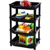 Enjoy Plastics 4-Tier Medium-Size Toy Shelf, Black