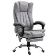 thumbnail image 1 of Grey Microfiber Recliner Office Chair with 6-Point Massage & Footrest - Adjustable Height, Swivel Design for Home Office & Study Use, 1 of 7