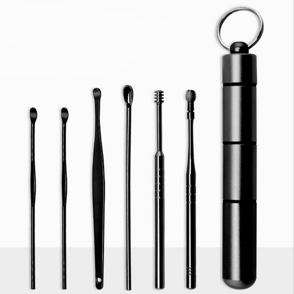 Ear Spoon Pick Ear Wax Removal Tool Portable with Key Chain Box