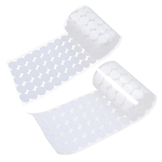 MasteelfCA 900 Pcs Rubans Adhésifs Ronds Diamètre 10mm Crochets et Boucles Auto-Adhésifs (Blanc)