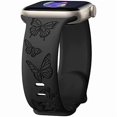 thumbnail image 1 of Chenchen Butterfly Engraved Bands Compatible with Apple Watch Band 41mm 40mm 38mm 49mm 46mm 49mm 46mm 45mm 44mm 42mm Women, Silicone Sport Strap for iWatch Series SE 10 9 8 7 6 5 4 3 2 1 SE Ultra, 1 of 1
