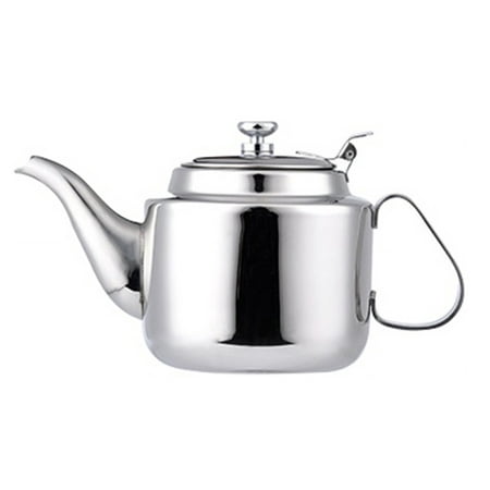 

Gwong 800ml/1400ml Heat-resistant Tea Kettle Corrosion Resistant Stainless Steel Large Capacity Dust-proof Teapot for Home(Silver S)