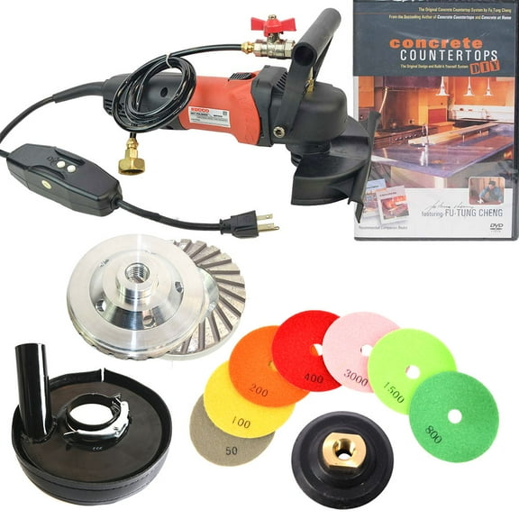 Hardin CCGRINDPOLSET 5-Inch Variable Speed Concrete Wet Polishing and Grinding Kit