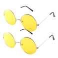 thumbnail image 1 of EeaseMX 2 gafas de sol redondas de gran tamaño con protección UV400 para hombre y mujer (montura dorada, gafas amarillas), 1 of 7