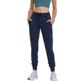 thumbnail image 3 of Pantalones de Yoga de Cintura Alta para Mujer con Puños Ajustables con Cordón y Bolsillos, Ideales para Correr o Hacer Ejercicio. Azul Medianoche XL, 3 of 7
