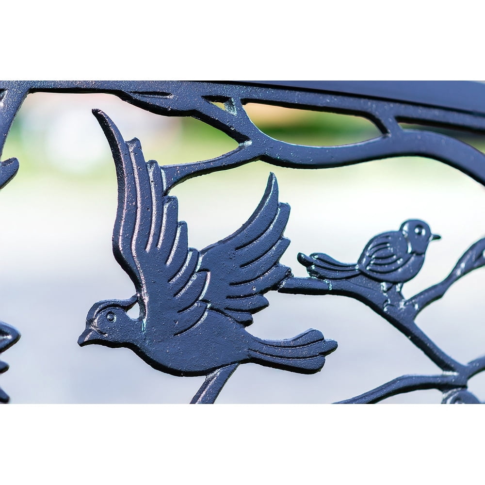 Black Birds And Branches Garden Bench