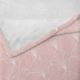 thumbnail image 4 of Ambesonne Art Deco Fleece Throw Blanket Rose Vintage Line Shells 50"x60" Rose and White, 4 of 5