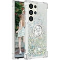 thumbnail image 6 of Liquid Quicksand Case for Samsung Galaxy S25 Ultra (Not S25) with Diamond Kickstand, Luxury Fun Glitter Sparkle Flowing Clear Bling Cover Case for Samsung Galaxy S25 Ultra. -Silver, 6 of 14