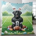 thumbnail image 4 of Happy Easter Hello Spring Labrador Retriever Playing Football Quilt Blanket Lab Dog Lover Gifts Cozy Comforter Throw Blanket - 13003, 4 of 5