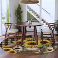 thumbnail image 3 of Round Rug 5Ft Washable Non-Slip, Yellow Sunflowers Circle Area Rugs for Living Room Bedroom, Western Star Brown Farmhouse Plaid Indoor Floor Mats Carpet Runner for Home Decor Aesthetic, 3 of 8