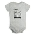 thumbnail image 2 of iDzn Party At My Crib Funny Rompers For Babies, Newborn Baby Unisex Bodysuits, Infant Jumpsuits, Toddler 0-24 Months Kids One-Piece Oufits, 2 of 5