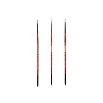 Creative Mark Ebony Splendor Short-Handled Synthetic Sable Paint Brush, Round # 2, Pack of 3, Teijin Multi-Filament Hair, Handcrafted Synthetic Paint Brushes for Acrylic, Watercolor Painting and More