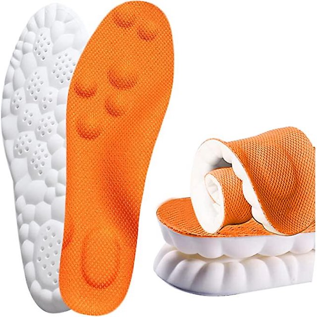 Women's Men's Arch Support Memory Foam Insole (7/7.5uk, Orange), Comfortable Massage Insole, Sports Shoes, Sneakers, Work Boots, Breathable Shock Abso
