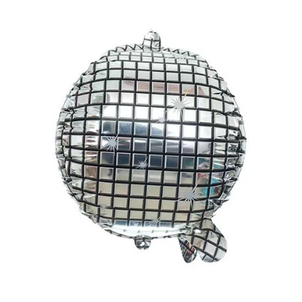 Globo de aluminio 4D de 22 pulgadas con láser plateado para discoteca, bar, fiesta, globo de papel de aluminio arcoíris