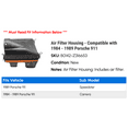 thumbnail image 2 of Air Filter Housing - Compatible with 1984 - 1989 Porsche 911 1985 1986 1987 1988, 2 of 2