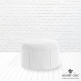 thumbnail image 5 of Denis Ottoman Pure White Linen 26L x 23.2W x 16.5H Upholstered SlipcoverSkirted, 5 of 9