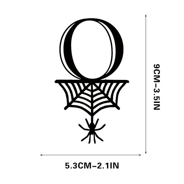 Etiqueta colgante decorativa de Halloween con 26 letras, etiqueta colgante de araña