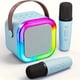 thumbnail image 4 of Máquina de karaoke portátil Mini con 2 micrófonos inalámbricos - Recargable a través de USB, altavoz inalámbrico para fiestas de cumpleaños de adolescentes y diversión familiar, 4 of 8
