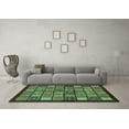 thumbnail image 3 of Ahgly Company Indoor Round Abstract Turquoise Blue Modern Area Rugs, 8' Round, 3 of 4