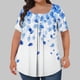thumbnail image 2 of Tops Cortos para las Mujeres Impreso Cuello de Gran Tamaño Plisado Manga Corta Suelta Superior en Tamaños Más L-5xl, 2 of 8