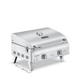 thumbnail image 2 of Lifemaster Portable Stainless Steel Gas Grill - 2 Burners Easy Clean Tabletop BBQ Propane Gas Grill with Foldable Legs and Wind Proof Lid for Camping and Outdoor - Silver, 2 of 4