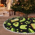 thumbnail image 6 of Rocae Avocado Toast for Christmas Tree Skirt with Pom Pom Trim for Holiday Party for Holiday Home Decor Indoor Outdoor-48", 6 of 7