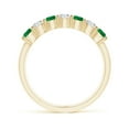 thumbnail image 2 of ANGARA Natural Half Eternity Seven Stone Emerald and Diamond Wedding Ring in 14K Yellow Gold for Women (Size-3mm) | May Birthstone, Anniversary, Jewelry Gift for Women | Natural Emerald Ring, 2 of 9