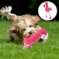 thumbnail image 6 of POPETPOP Pet Squeak Rope Toy Corduroy Plush Flamingo Shape Teeth Clean Stuffed Interactive Toy (Pink), 6 of 6