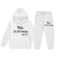 thumbnail image 5 of Hienoo Big Girls Hoodie Set Letter Print Hooded Sweatshirt Sweatpants Outfit Sweatsuit, 5 of 6
