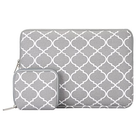 Mosiso Quatrefoil Style Canvas Fabric Laptop Sleeve Bag Cover for 15-15.6 Inch MacBook Pro, Notebook Computer with Small