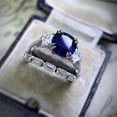 thumbnail image 2 of Azul Joyería de Moda para Mujeres Anillo Redondo Piedra Comprometida Circón Anillo de Joyería Anillos Brillantes, 2 of 8