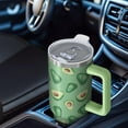 thumbnail image 6 of 1pc Avocado 40oz Tumbler with Straw & Handle - Insulated Stainless Steel Cup | Holiday Gift for Man Women (Christmas, Valentine's, Birthday), 6 of 7