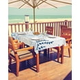 thumbnail image 2 of Blue Coastal Outdoor Tablecloth - 60x84 Inch Rectangle Waterproof Dining Table Cover, Nautical Summer Beach Sea Turtle Coral Outdoor Table Cloth with Umbrella Hole & Zipper for Picnic/Patio, 2 of 6