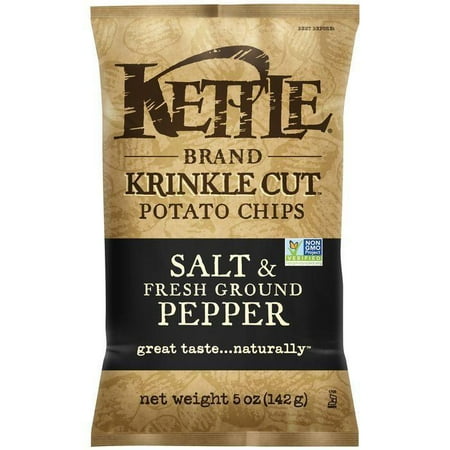 - Kettle Brand Krinkle Cut Salt & Fresh Ground Pepper Potato Chips 5 Oz Bag (Pack of 15)