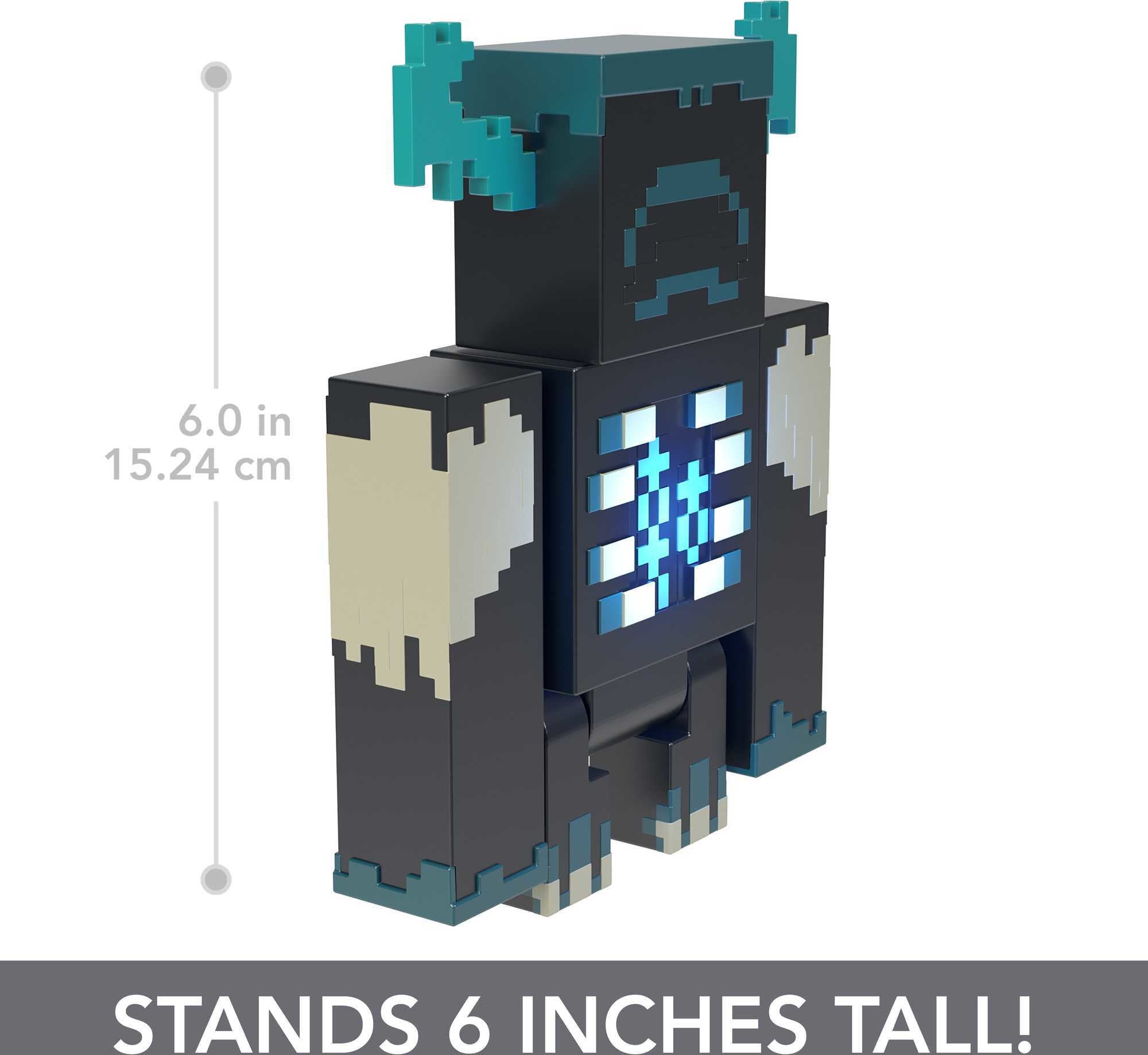 Minecraft Warden Action Figure with Lights, Sounds & Attack Mode, Collectible Toy, 3.25-inch scale
