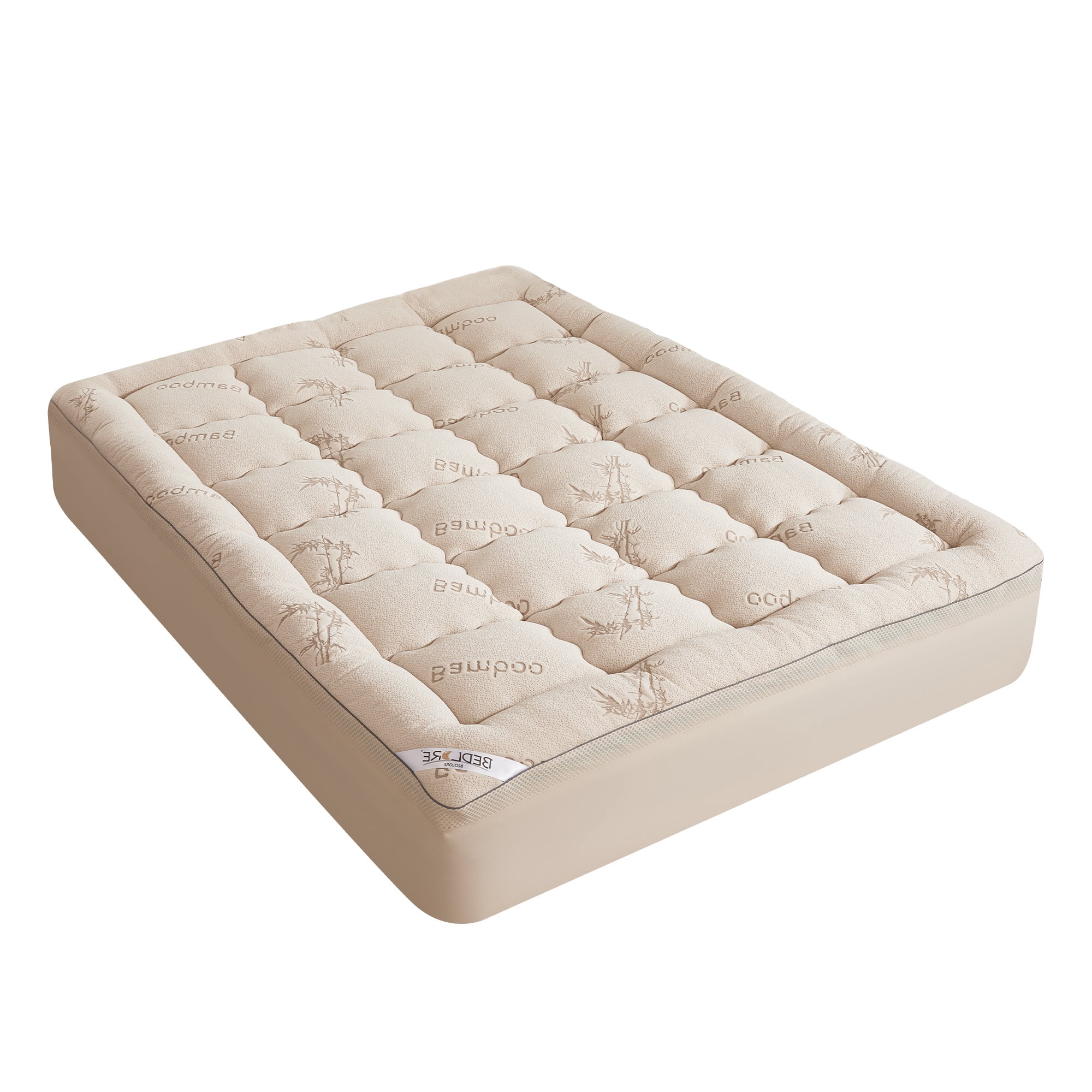 BEDLORE Mattress Topper Twin Size, 2" Gel Memory Foam Plus 2" Plush Pillow Top Pad, 4 " Mattress Pad Cover for Back Pain