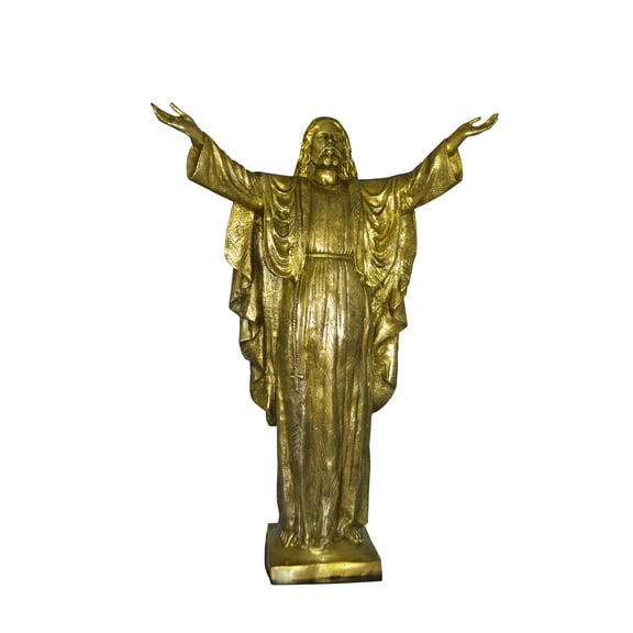 Nifao Jesus Opens His Hands Bronze Statue – Home Decor Sculpture, 10"L x 21"W x 32"H